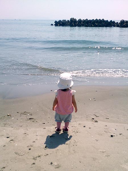 ゴールデンウィークに江口浜で砂遊びしたよ。